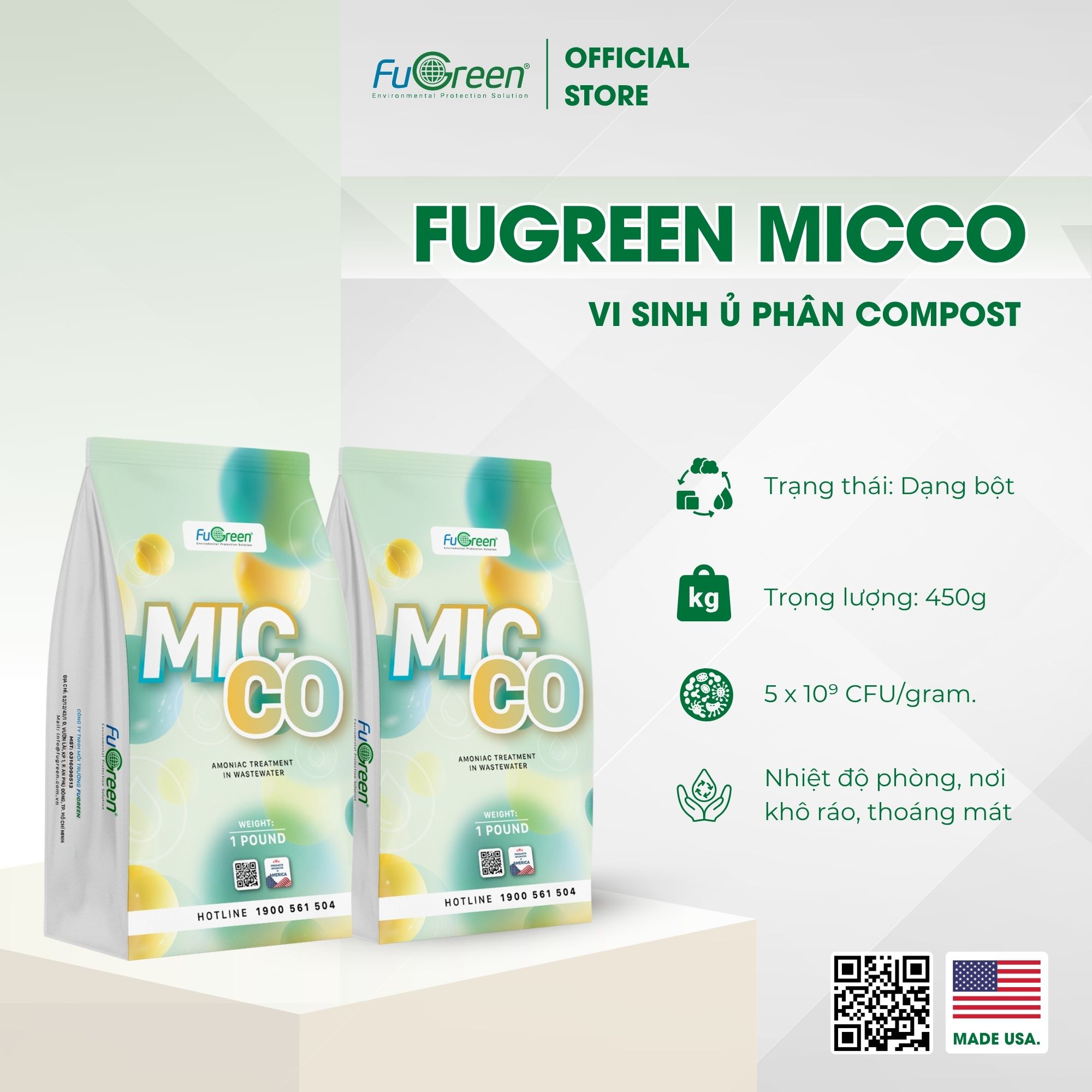 FUGREEN MICCO - Vi sinh hữu cơ ủ phân compost
