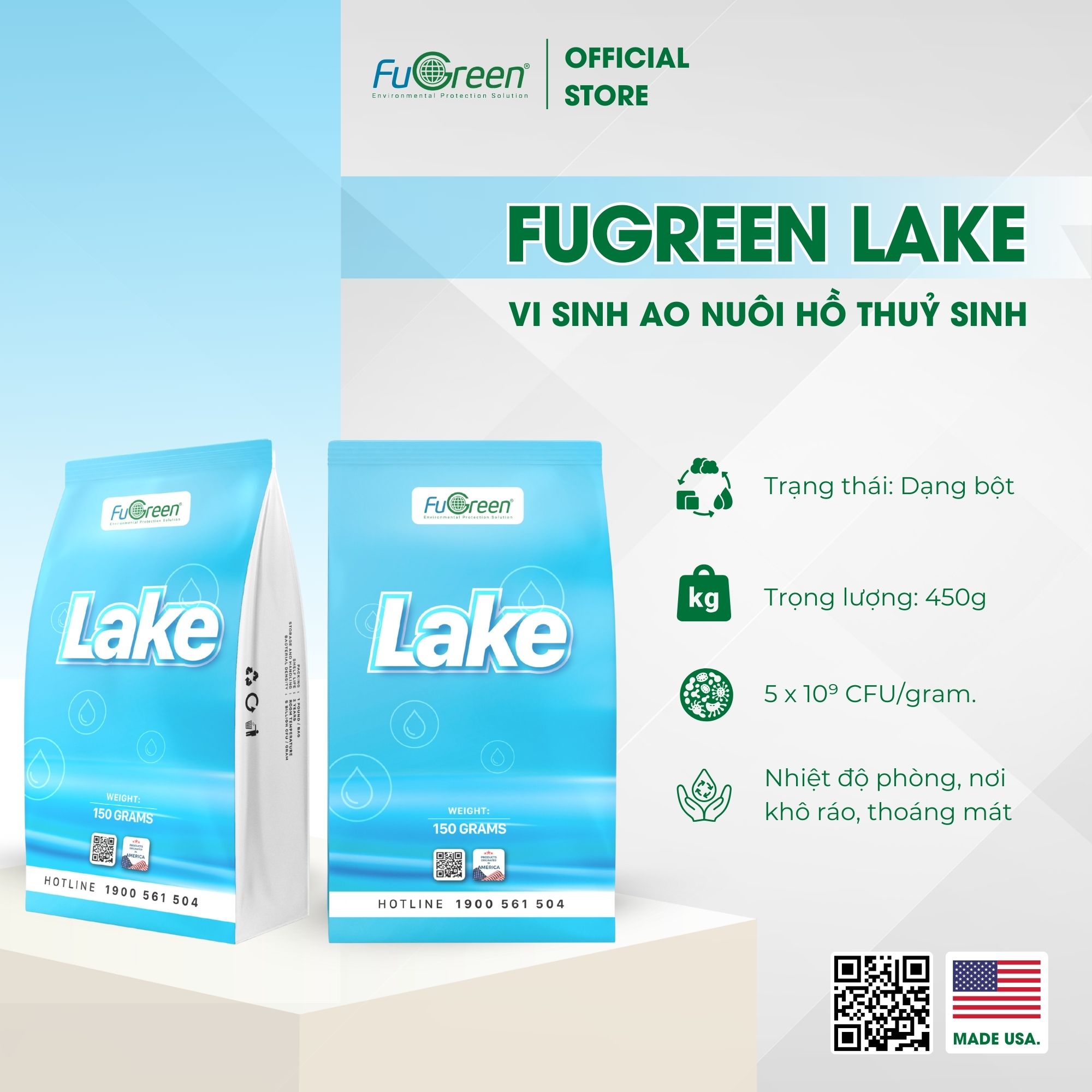 FUGREEN LAKE - VI SINH XỬ LÝ NƯỚC AO NUÔI THỦY SẢN